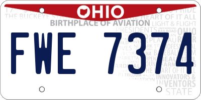 OH license plate FWE7374