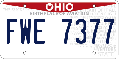 OH license plate FWE7377