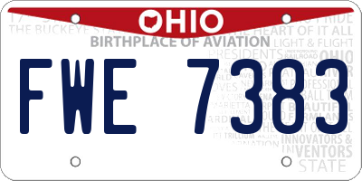 OH license plate FWE7383
