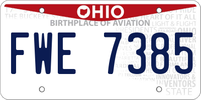OH license plate FWE7385