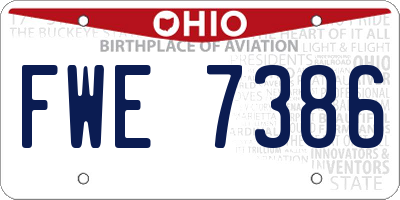 OH license plate FWE7386