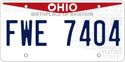 OH license plate FWE7404