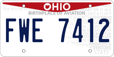 OH license plate FWE7412