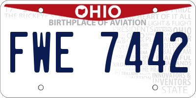 OH license plate FWE7442