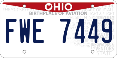OH license plate FWE7449