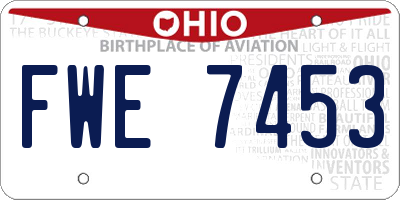 OH license plate FWE7453