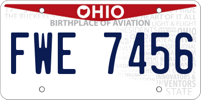 OH license plate FWE7456