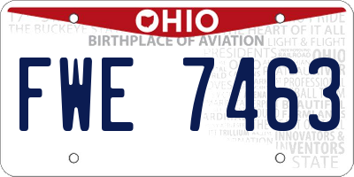 OH license plate FWE7463