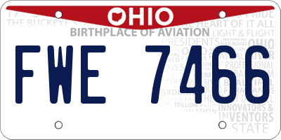 OH license plate FWE7466