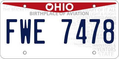 OH license plate FWE7478