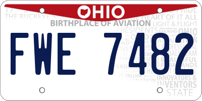 OH license plate FWE7482