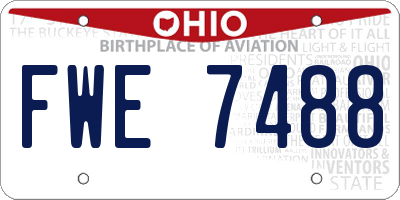 OH license plate FWE7488