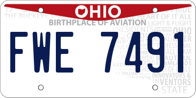 OH license plate FWE7491