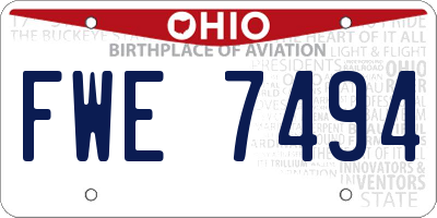 OH license plate FWE7494