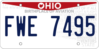 OH license plate FWE7495