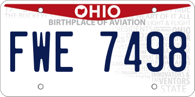 OH license plate FWE7498