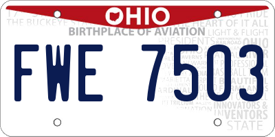 OH license plate FWE7503