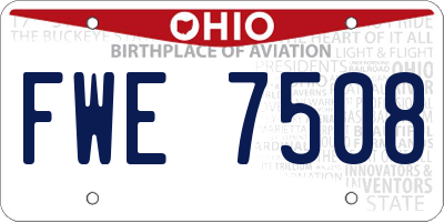 OH license plate FWE7508