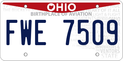 OH license plate FWE7509