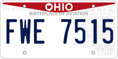 OH license plate FWE7515