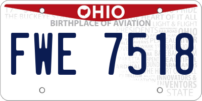OH license plate FWE7518