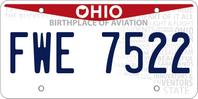 OH license plate FWE7522