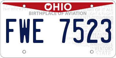 OH license plate FWE7523