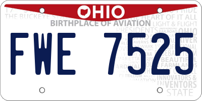 OH license plate FWE7525
