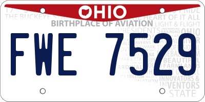 OH license plate FWE7529
