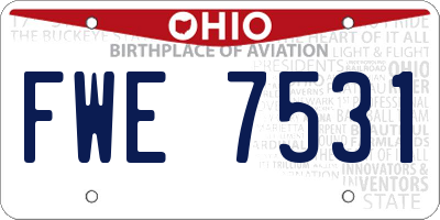 OH license plate FWE7531
