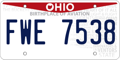 OH license plate FWE7538