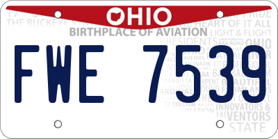 OH license plate FWE7539