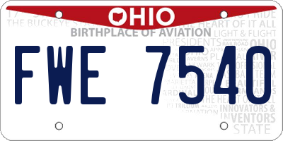 OH license plate FWE7540