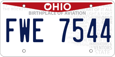 OH license plate FWE7544