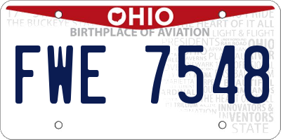 OH license plate FWE7548