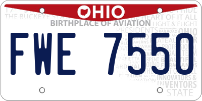 OH license plate FWE7550
