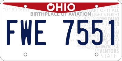 OH license plate FWE7551