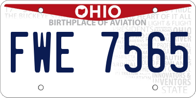 OH license plate FWE7565
