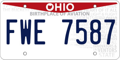 OH license plate FWE7587