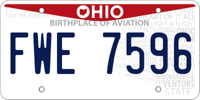 OH license plate FWE7596