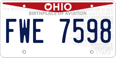 OH license plate FWE7598