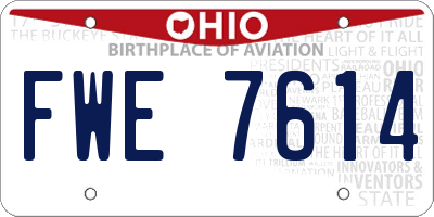OH license plate FWE7614