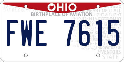 OH license plate FWE7615