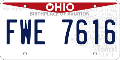 OH license plate FWE7616