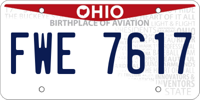 OH license plate FWE7617