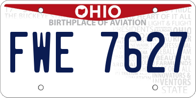 OH license plate FWE7627