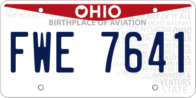 OH license plate FWE7641