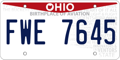 OH license plate FWE7645