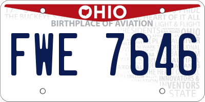 OH license plate FWE7646