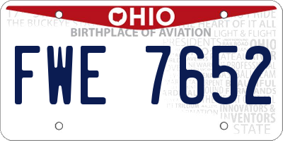OH license plate FWE7652